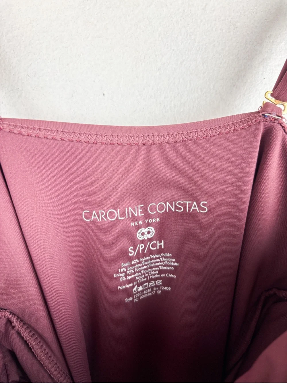 NWT Carline Constas Mauve One Piece Swimsuit Sz S
